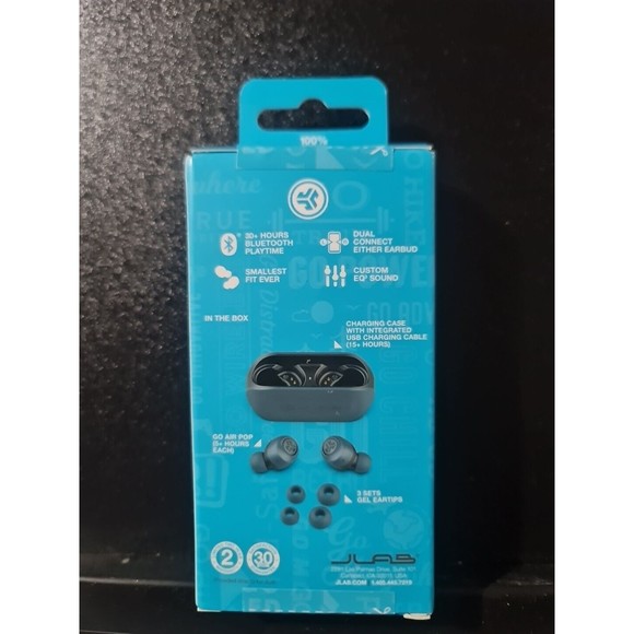 JLab Audio Go Air True In Ear Wireless Headphones - Blue - Picture 2 of 3